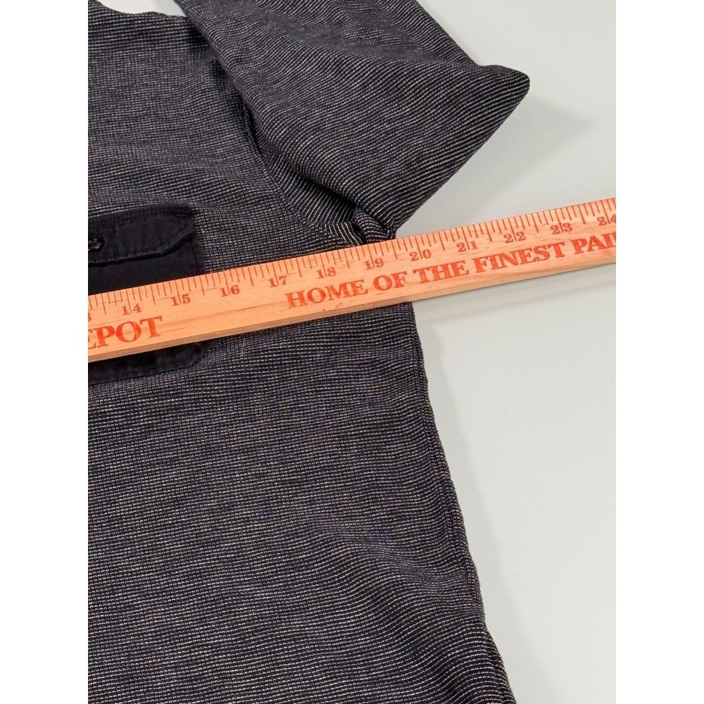 ROCK & REPUBLIC Gray & Black Cotton Blend Mens 4 Button Henley - Medium - Picture 7 of 11